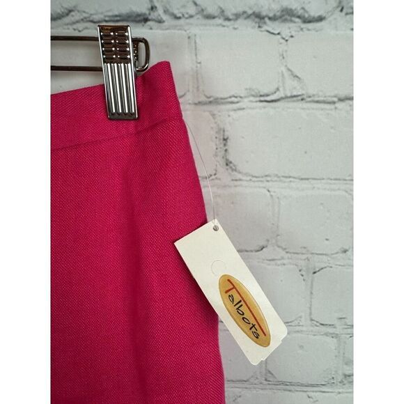 TALBOTS Irish linen 100% linen lined raspberry pink dress ankle pants 10 NWT - Picture 3 of 7